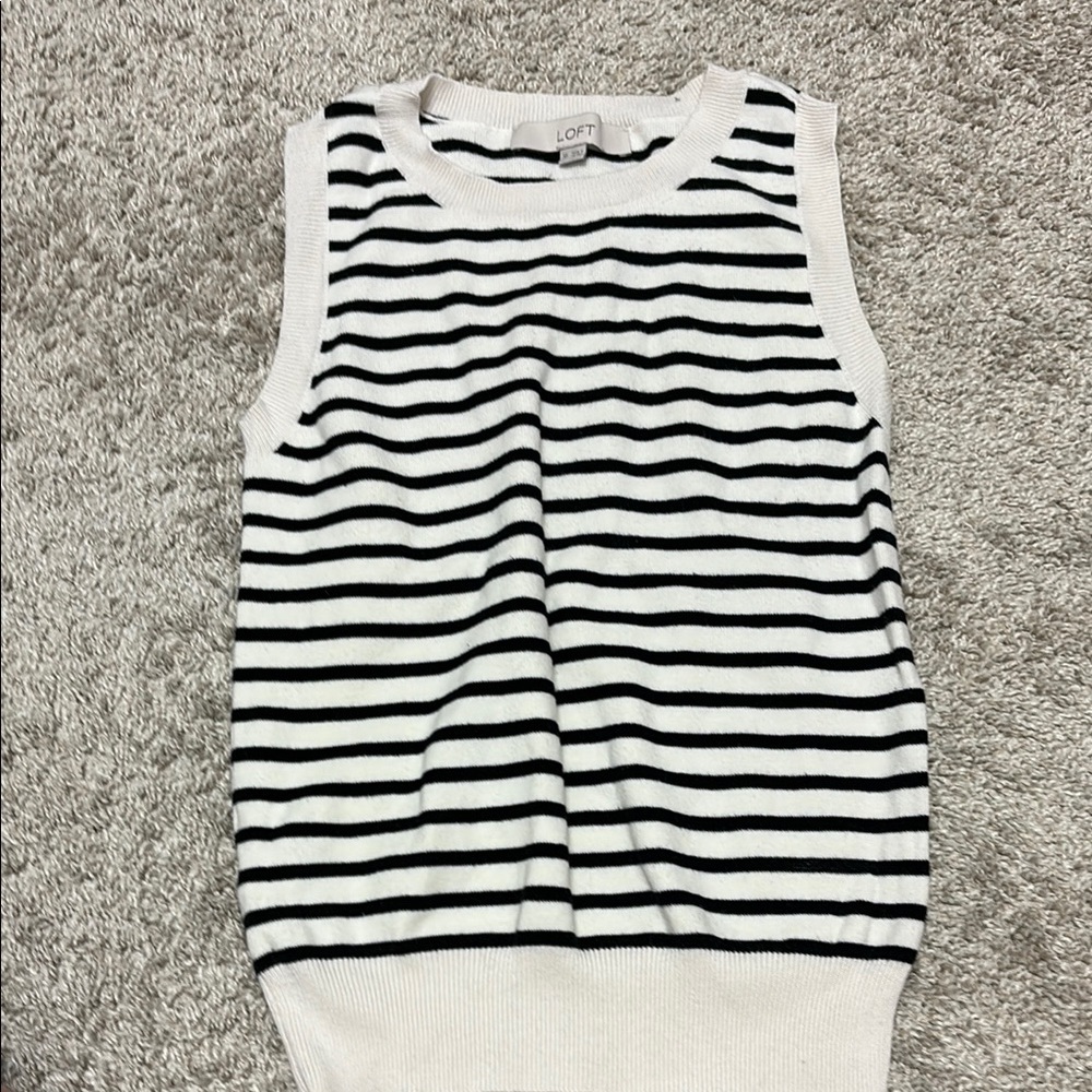 LOFT  Striped Knit sleeveless sweater